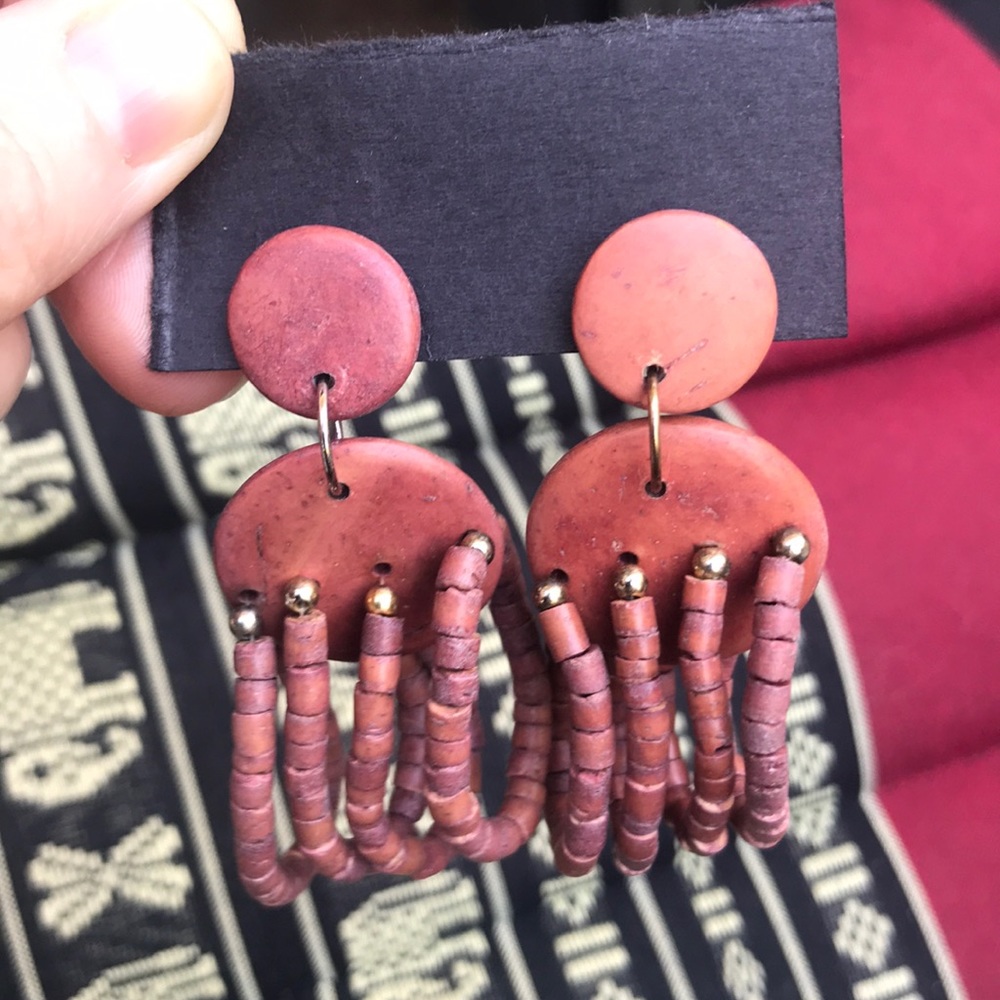 African Wood Earrings